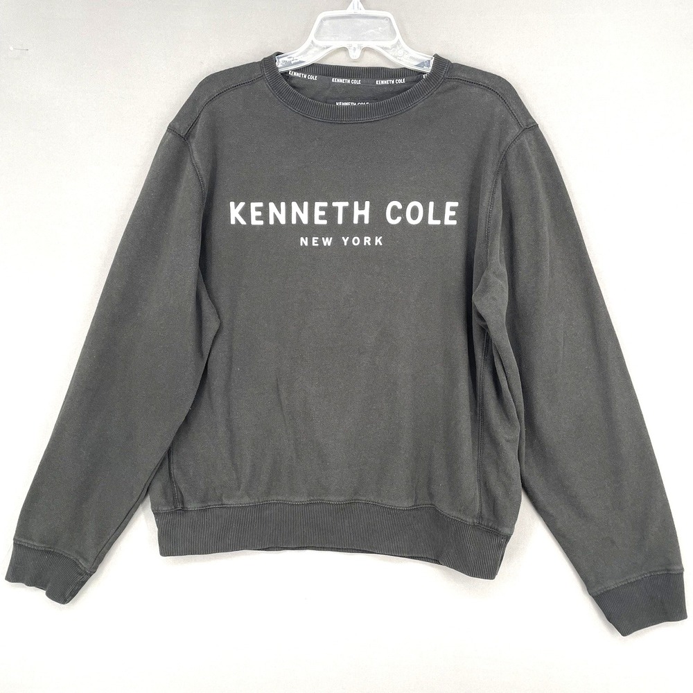 Kenneth Cole Women's Gray Round Neck Long Sleeve Pullover Sweatshirt Size Medium
